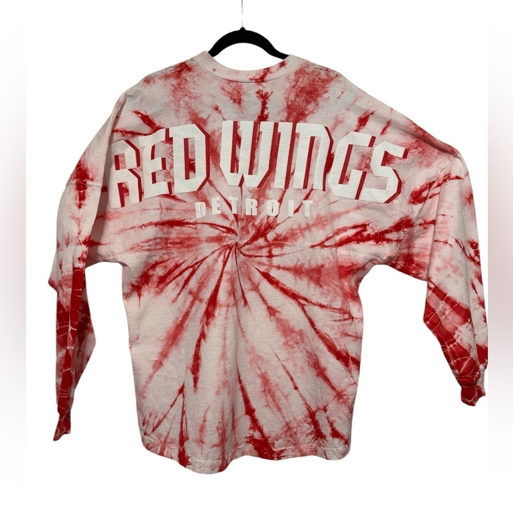 Fanatics Detroit Red Wings red and white tie dye long sleeve shirt Sz Large